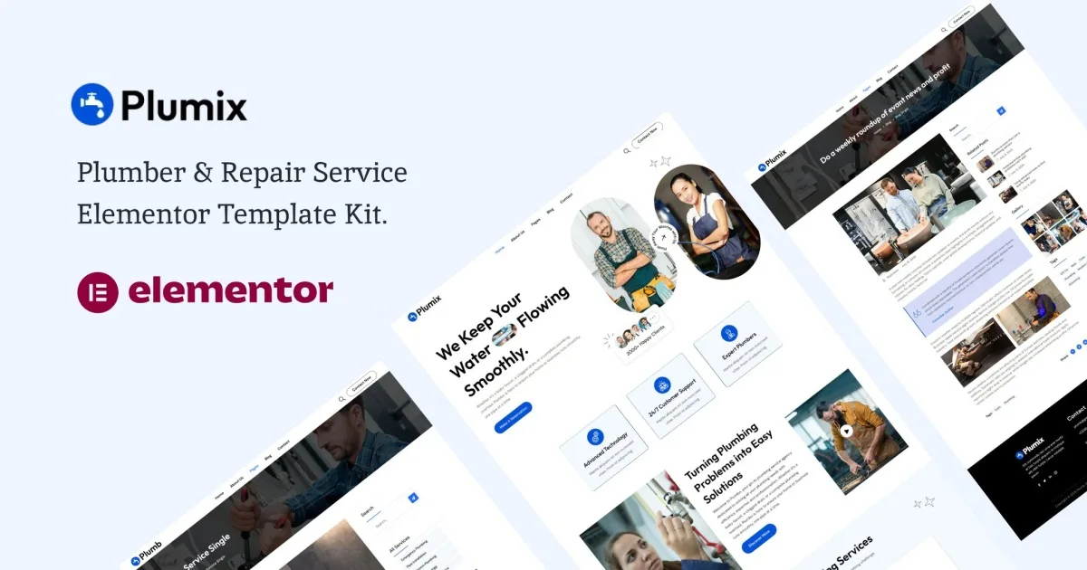 Plumix – Plumber & Repair Service Elementor Template Kit