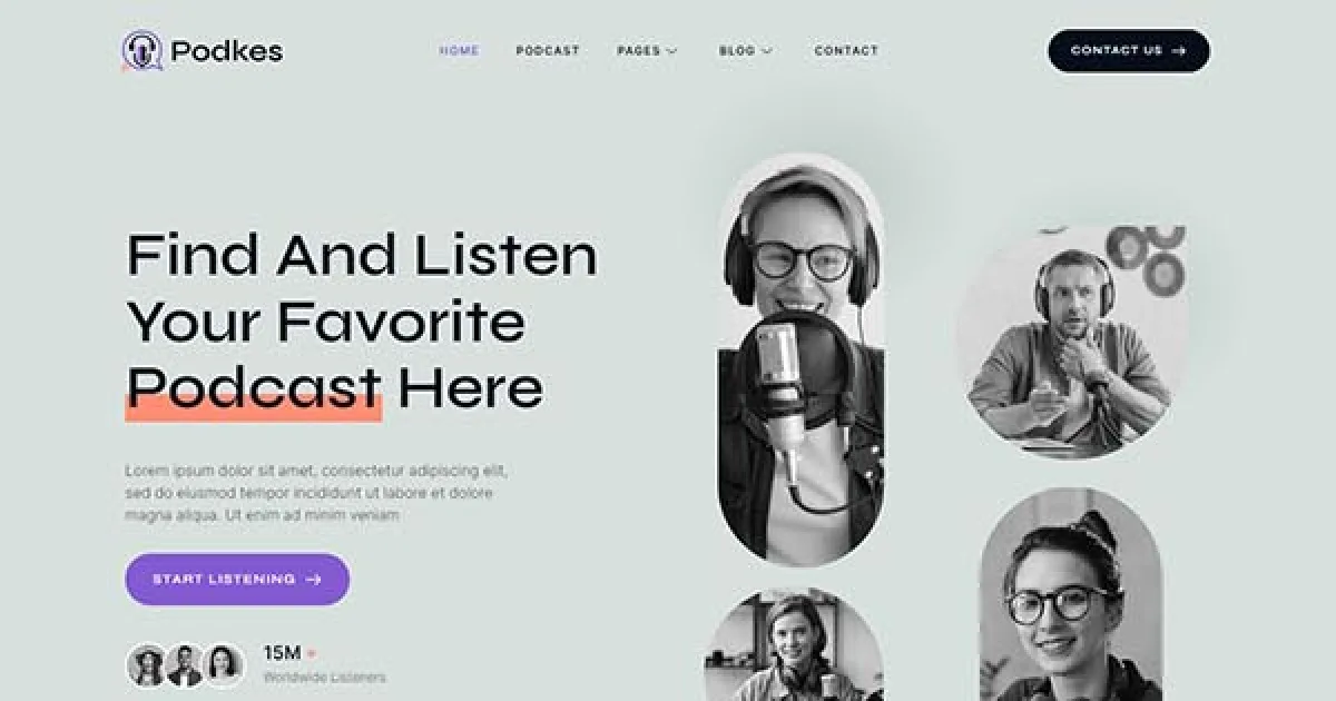 Podkes – Podcast & Audio Streaming Elementor Template Kit