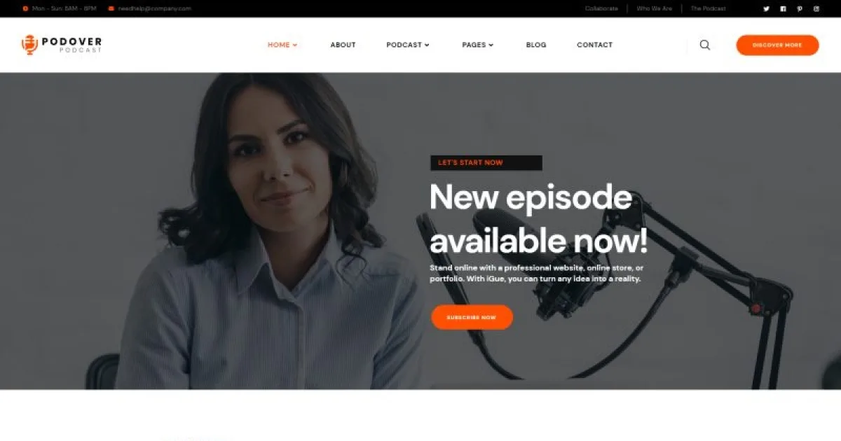 Podover – Podcast Elementor Template Kit
