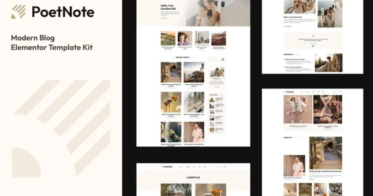 PoetNote – Modern Blog Elementor Template Kit