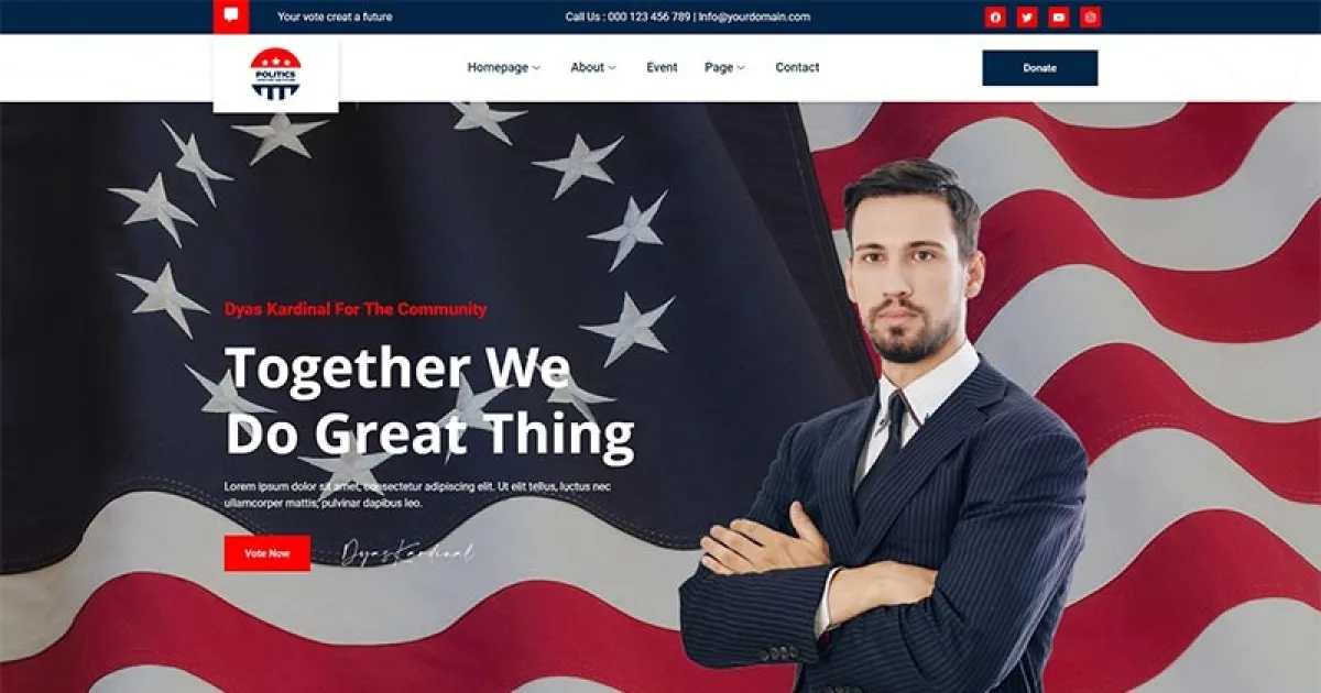 Politics – Political Candidate Leader Elementor Template Kit