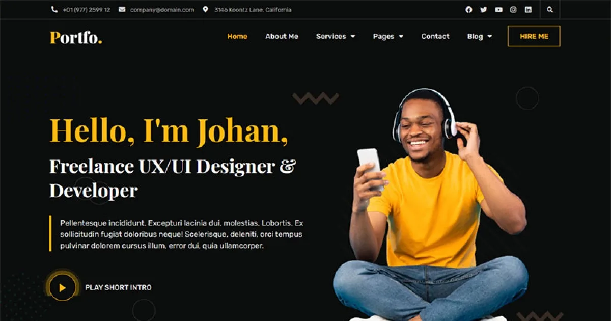 Portfo – Creative Portfolio Elementor Template Kit