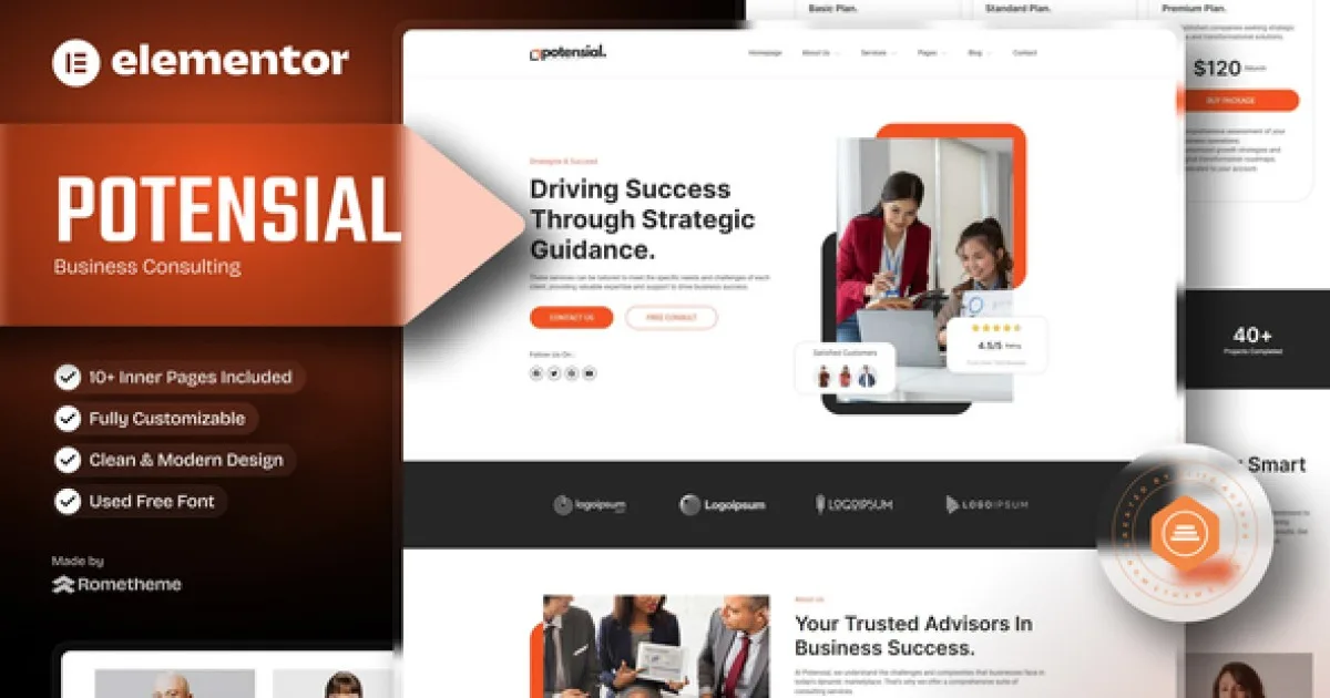 Potensial – Business Consulting Elementor Template Kit