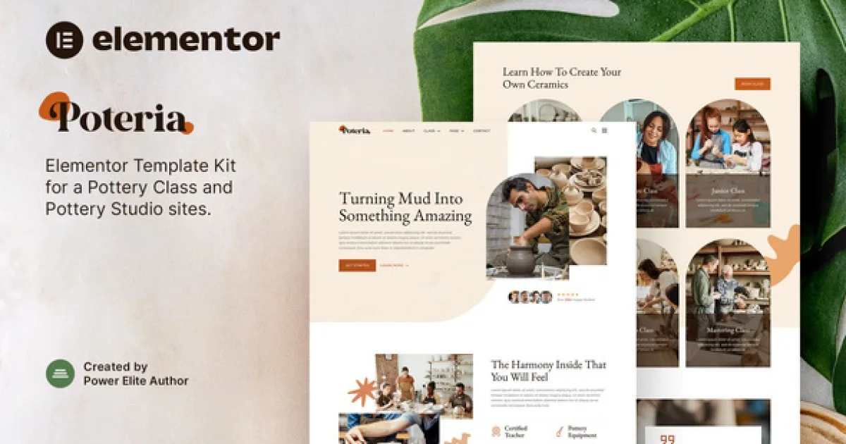 Poteria – Pottery Class & Studio Elementor Template Kit