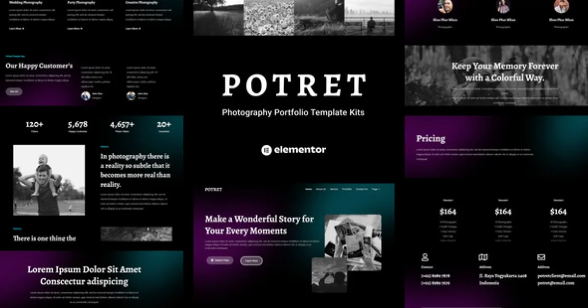 Potret – Photography Portfolio Elementor Template Kit