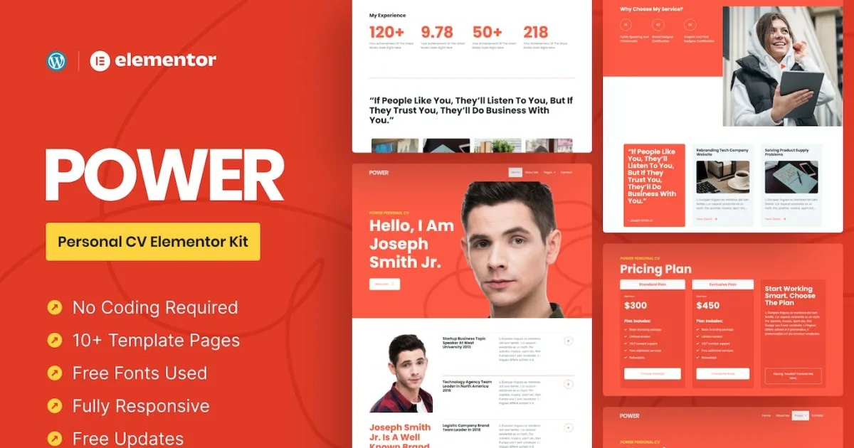 Power – Personal CV Elementor Pro Template Kit