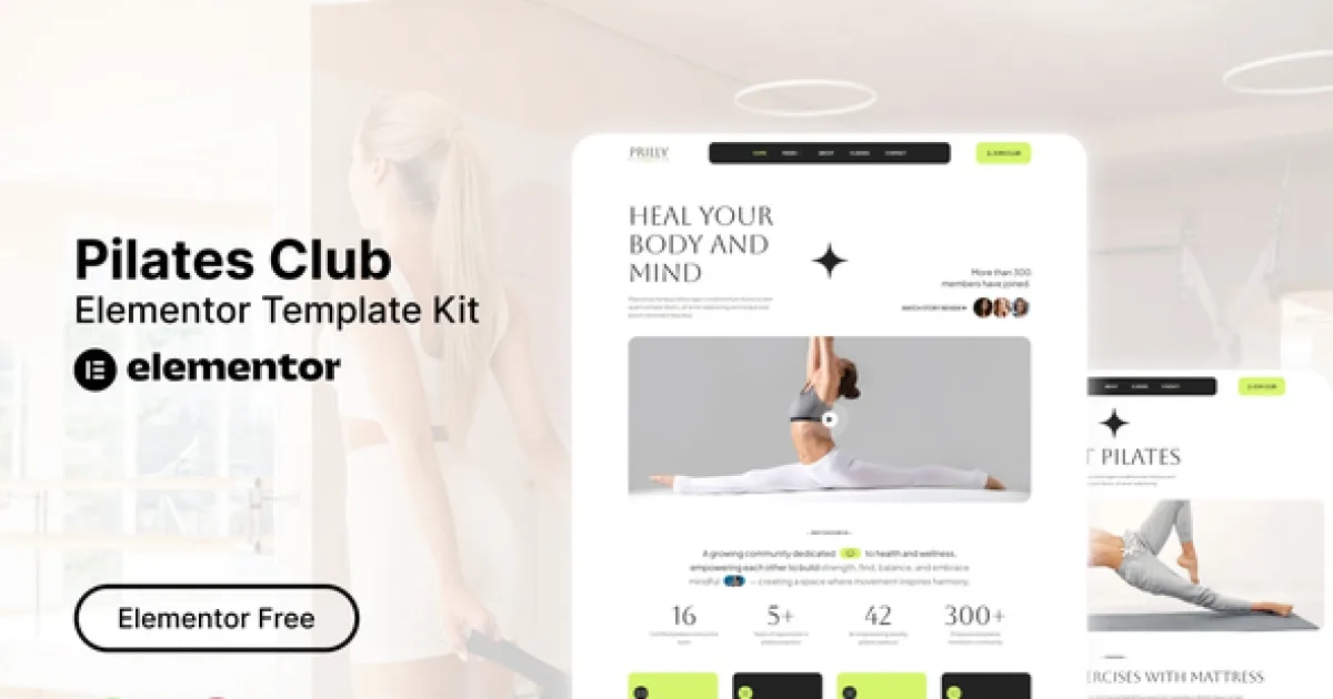 Prilly – Pilates Club Elementor Template Kit
