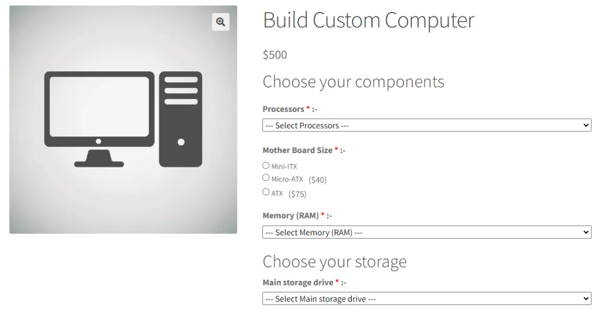 Product Add-Ons for WooCommerce
