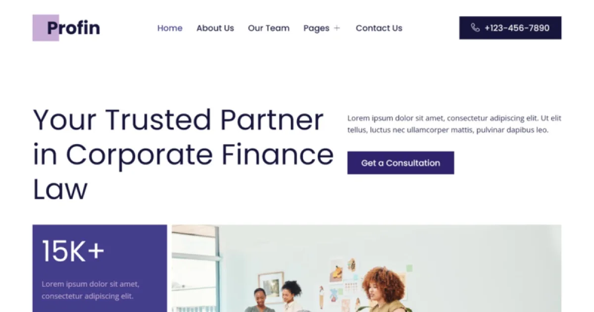 Profin – Finance Law Firm Elementor Template Kit