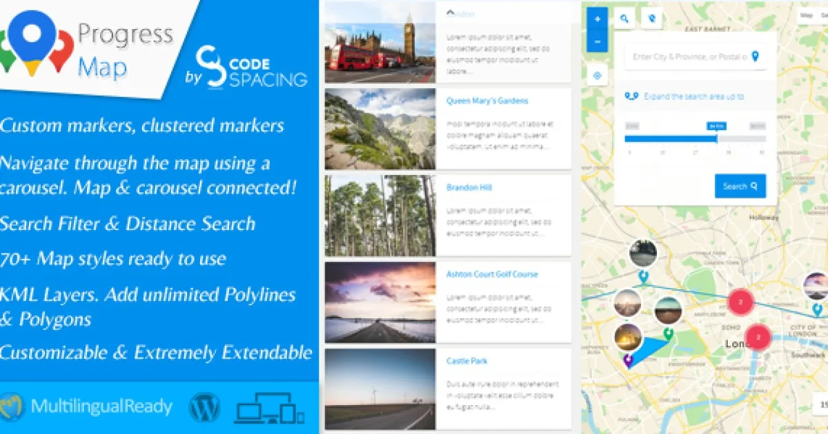 Progress Map WordPress Plugin