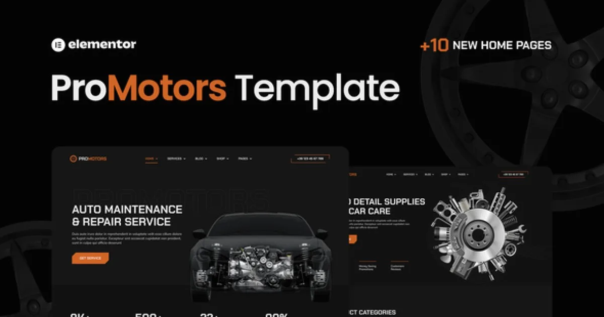 ProMotors – Car Service and Detailing Elementor Pro Template Kit