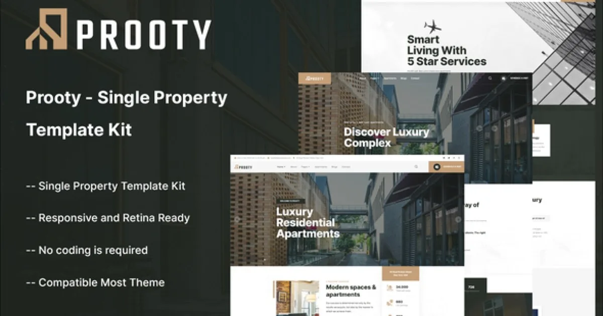 Prooty – Single Property Elementor Template Kit