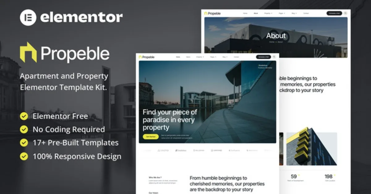 Propeble – Apartment & Property Elementor Template Kit