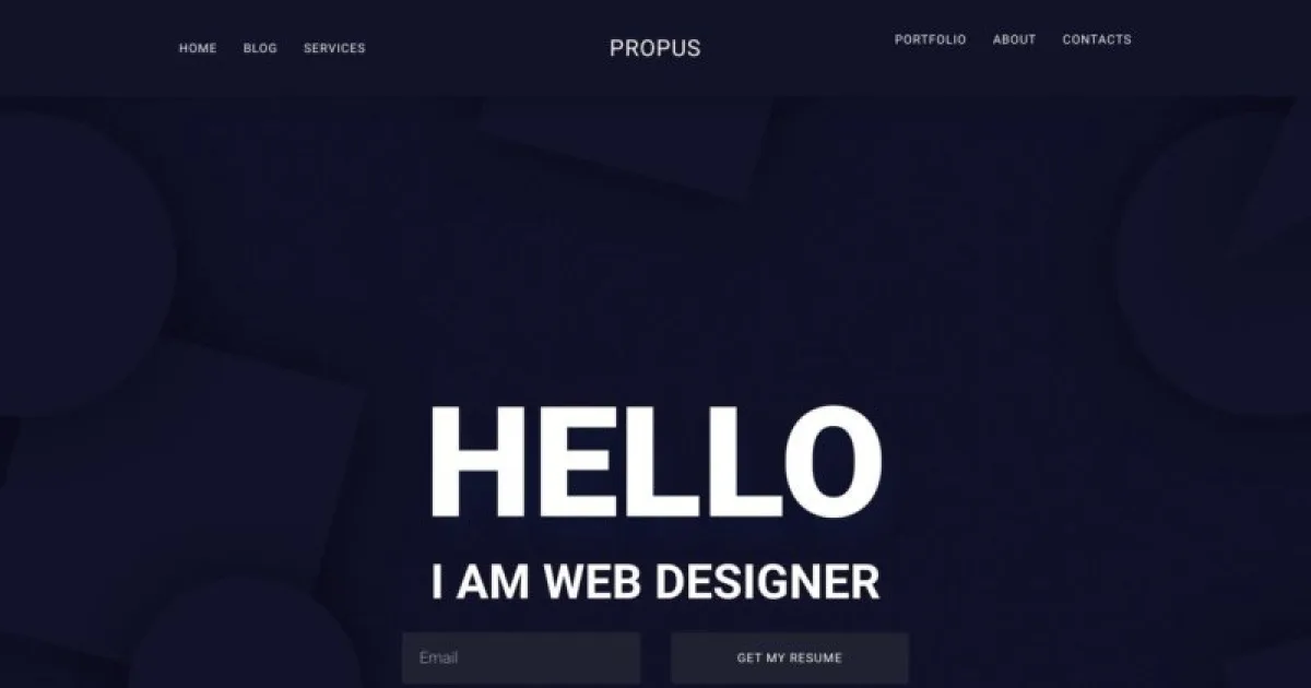 Propus — Web Designer Portfolio Elementor Template Kit
