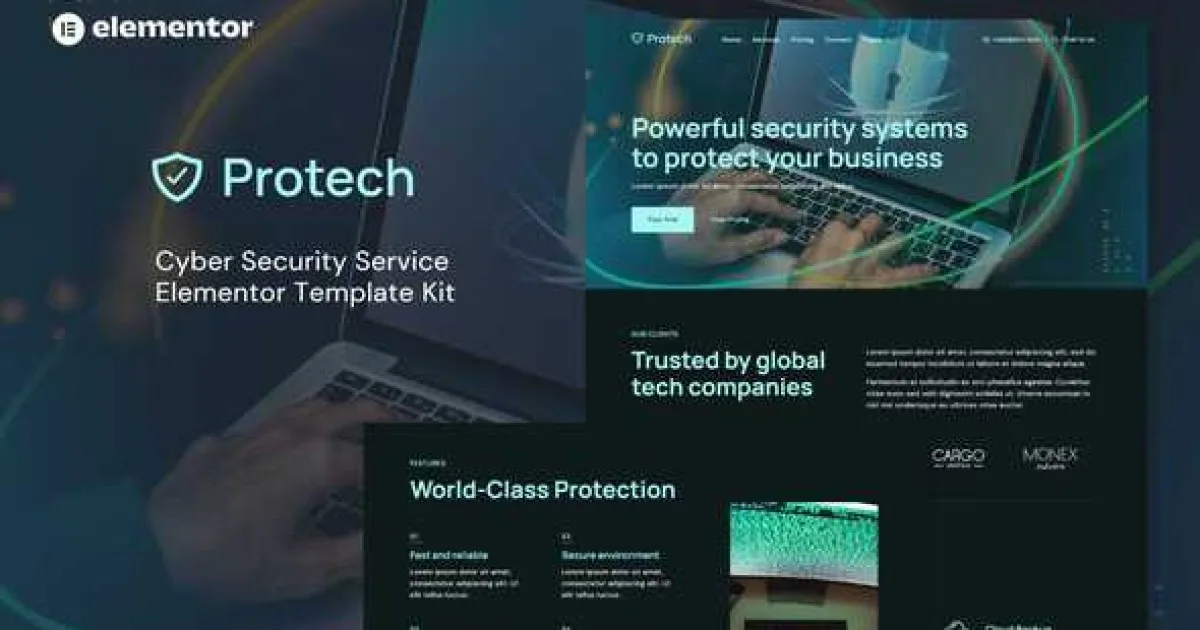 Protech – Cyber Security Service Elementor Template Kit