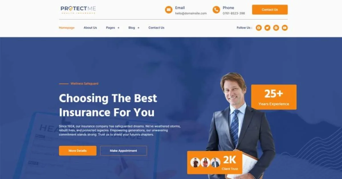 Protectme – Health Insurance Elementor Template Kit