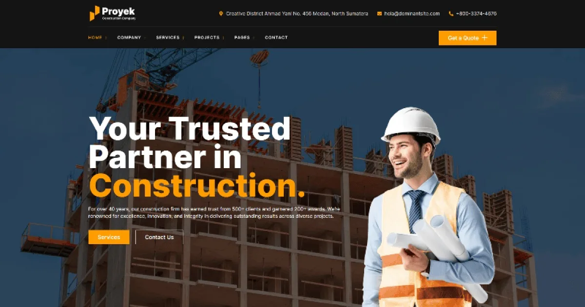 Proyek – Construction Elementor Template Kit