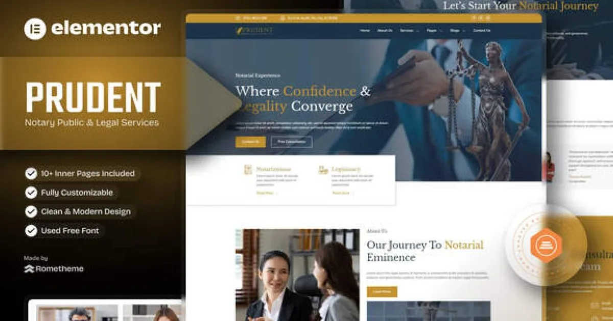 Prudent – Notary Public & Legal Services Elementor Template Kit - Official Release Preview