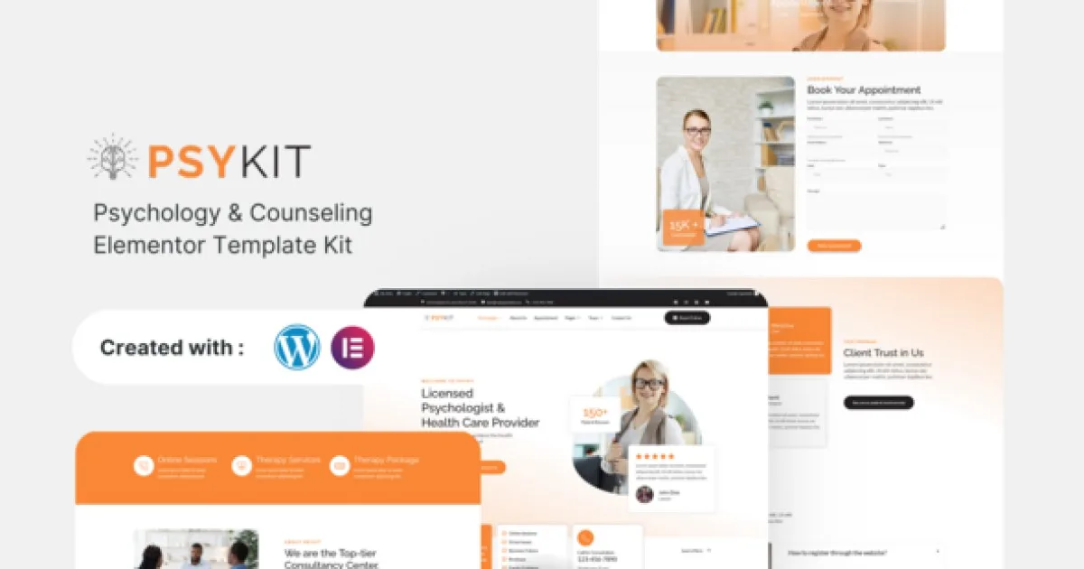 Psykit – Psychology & Counseling Elementor Template Kit