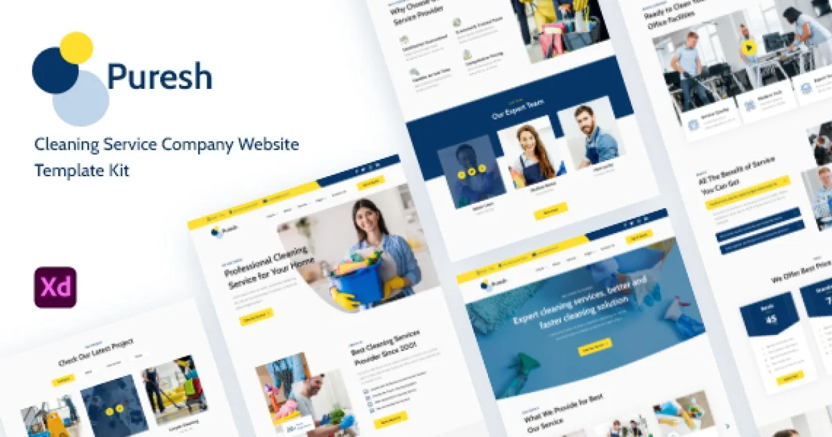 Puresh – Cleaning Service Website Template Kit
