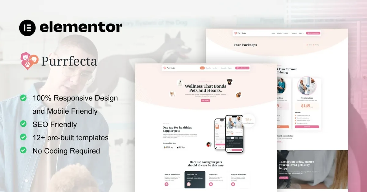 Purrfecta – Veterinary & Pet Care Elementor Pro Template Kit