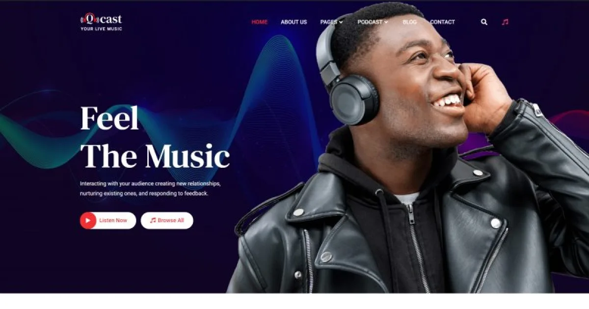 Qcast – Podcast & Music Elementor Template Kit
