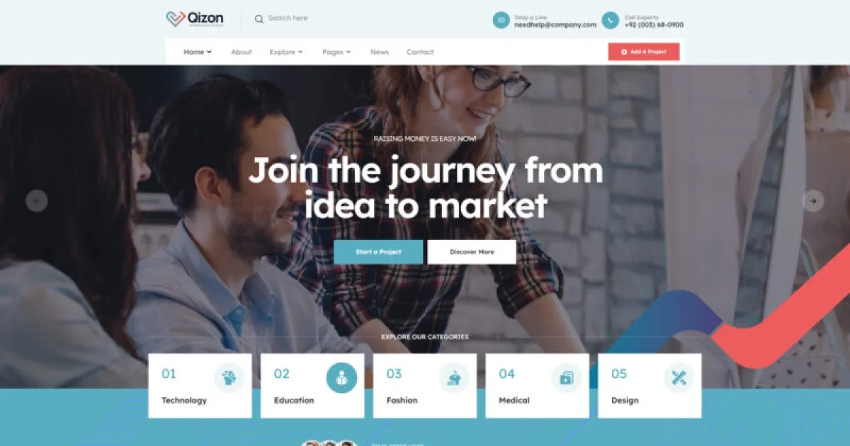 Qizon – Crowdfunding Projects Elementor Template Kit