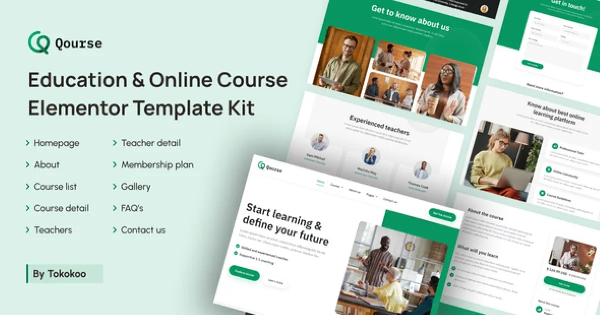 Qourse – Education & Online Course Elementor Template Kit
