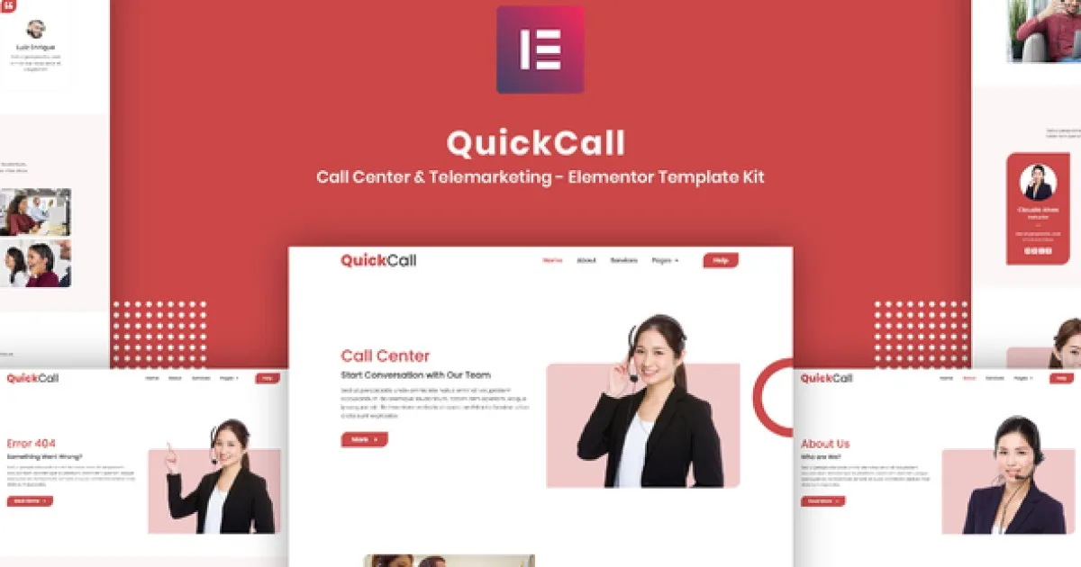 Quick Call – Call Center Elementor Template Kit