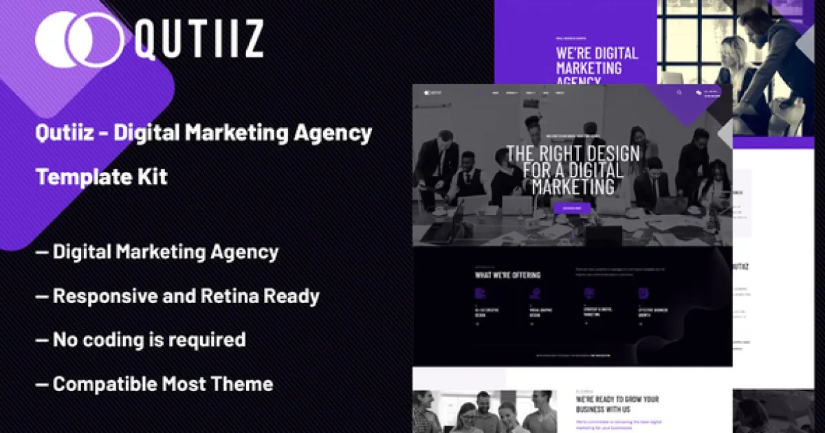 Qutiiz – Digital Marketing Agency Template Kit Elementor Template Kit