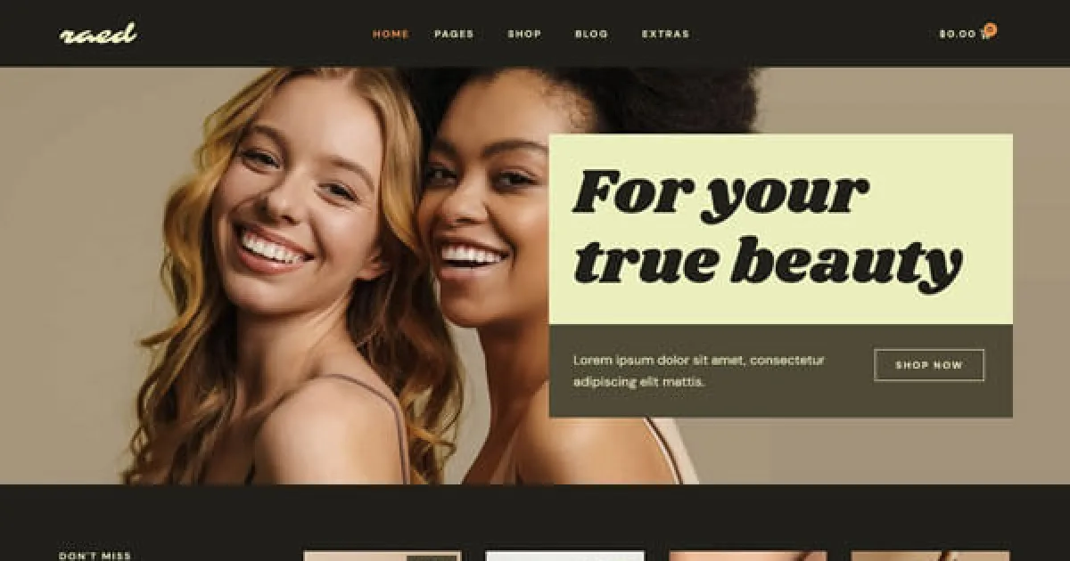 Raed – Organic Cosmetics & Natural Beauty Shop Elementor Template Kit