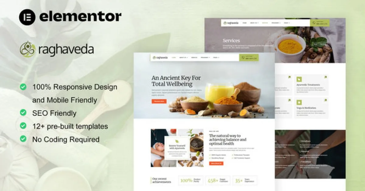 Raghaveda – Ayurveda Treatment & Spa Elementor Template Kit