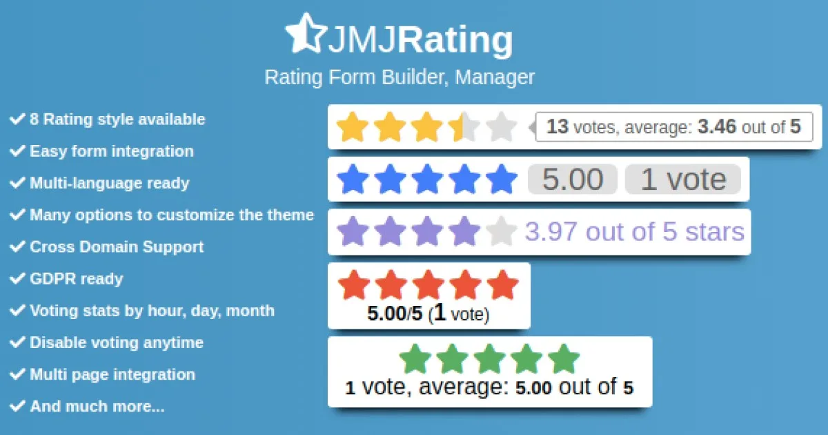 Rating Form Plugin For