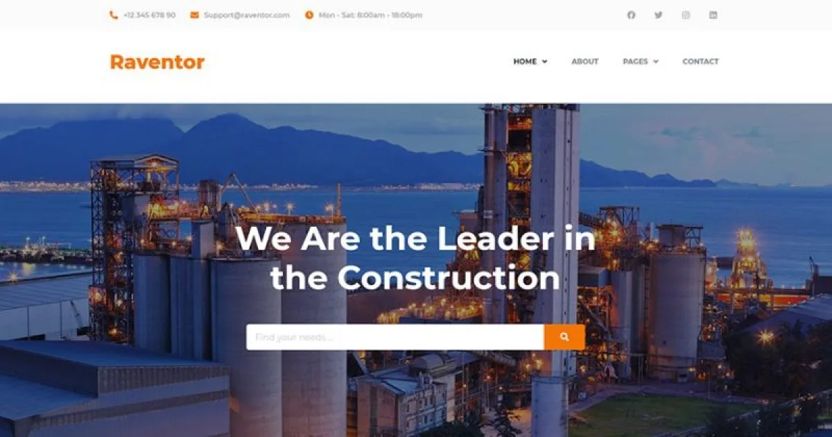 Raventor – Construction & Architecture Elementor Template Kit