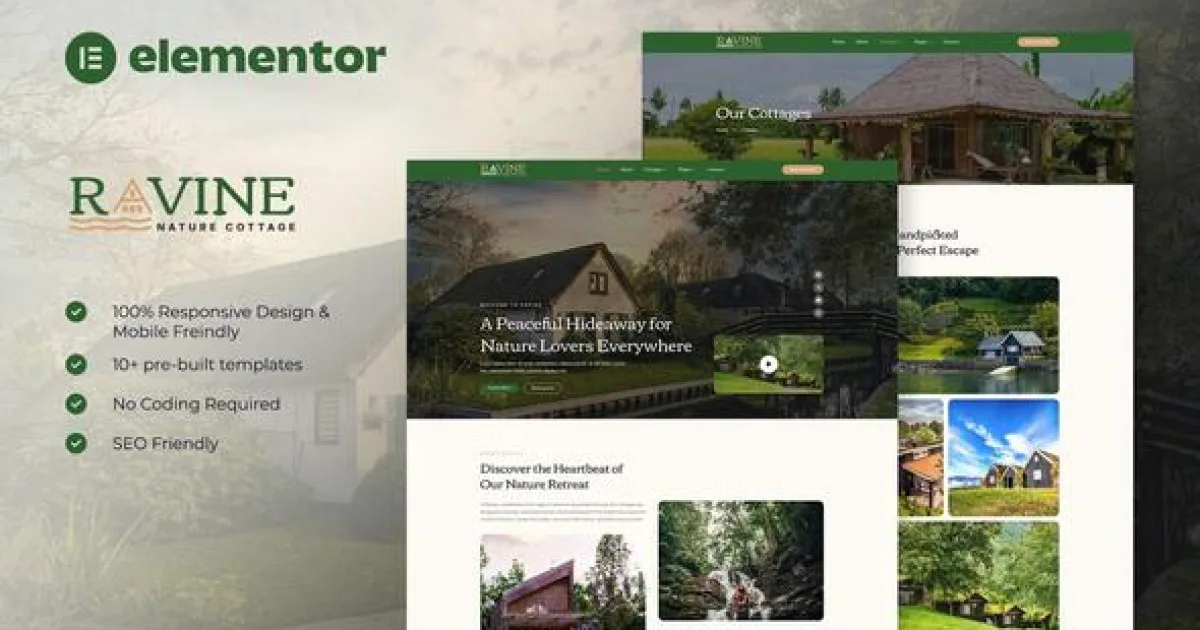 Ravine – Nature Cottage Elementor Template Kit
