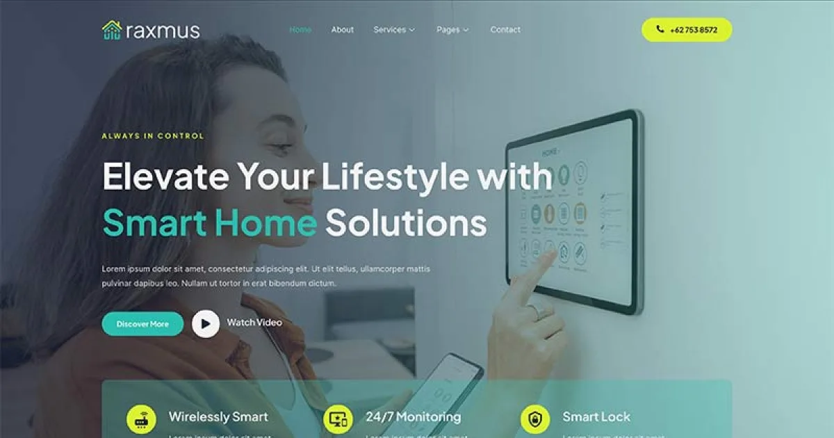 Raxmus – Smart Home Automation Elementor Template Kit