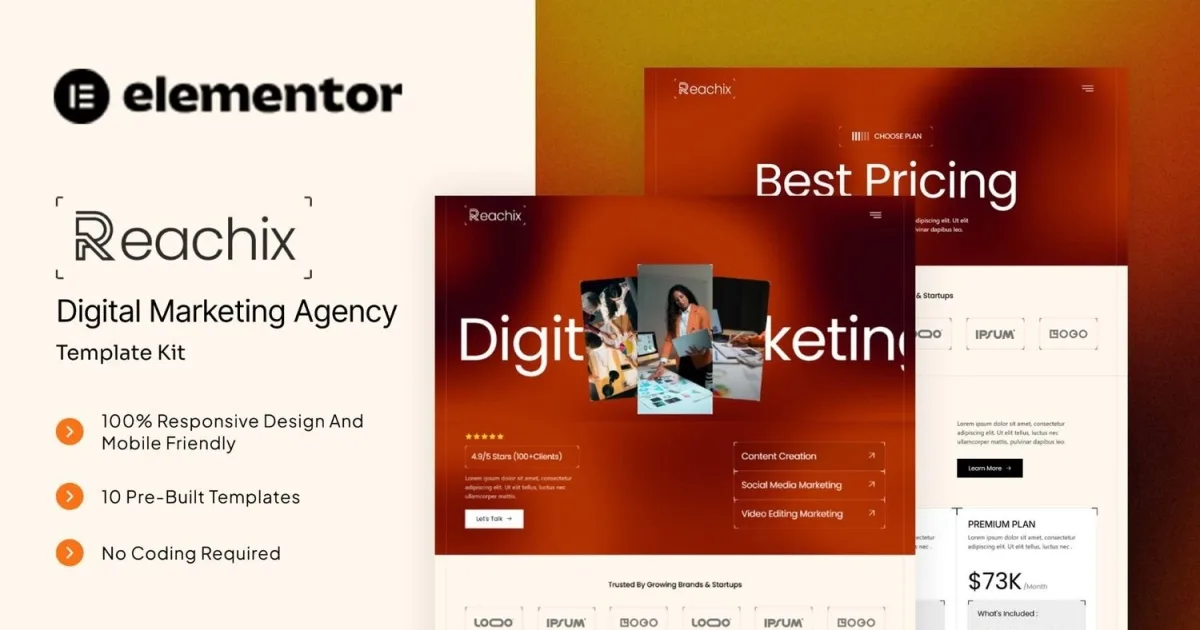 Reachix – Digital Marketing Agency Elementor Template Kit