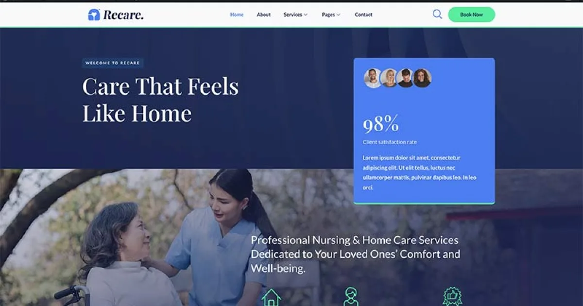 Recare – Home Care & Private Nursing Elementor Template Kit