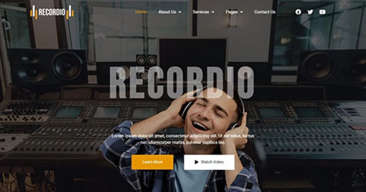 Recordio – Recording Studio Elementor Template Kit