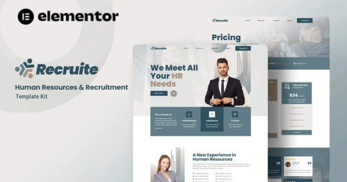 Recruite – Human Resources & Recruitment Elementor Template Kit