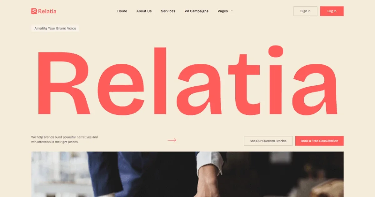 Relatia Public Relations Agency Elementor Template Kit for Branding and Media Outreach