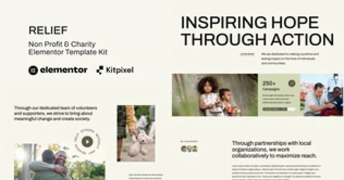 Relief Non Profit Charity Elementor Template Kit