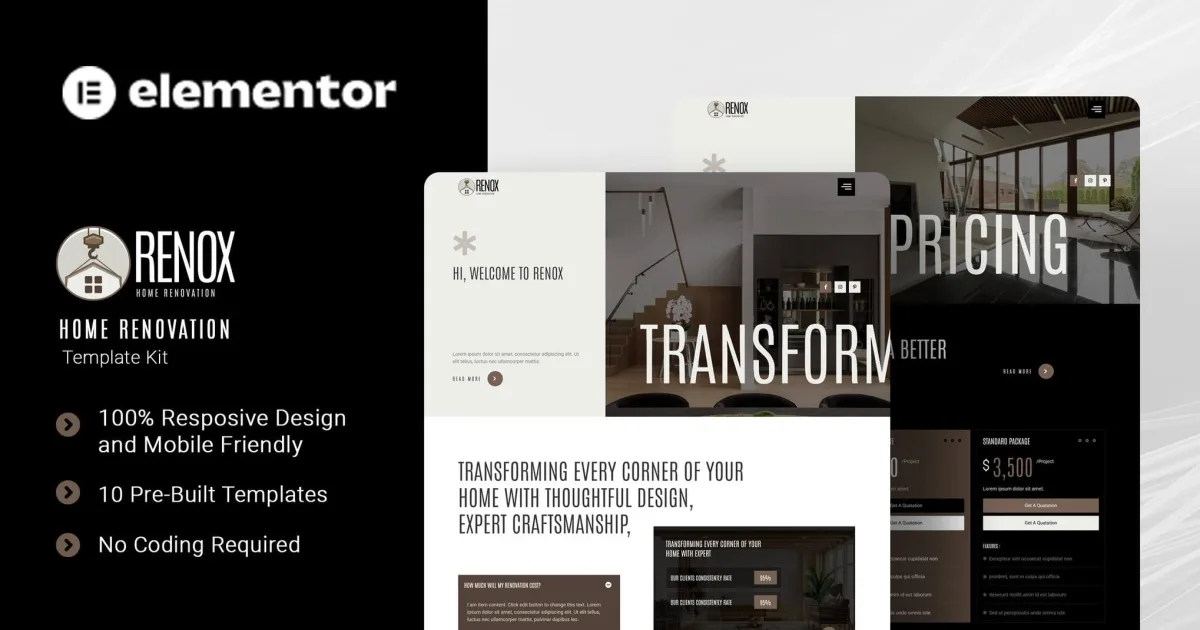 Renox – Home Renovation Elementor Template Kit