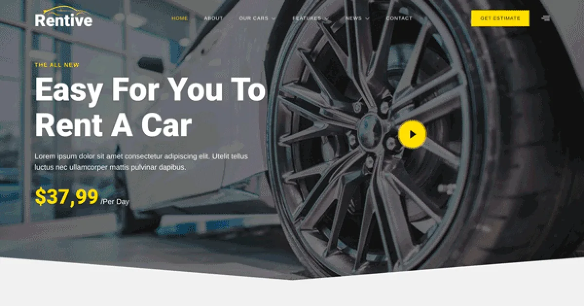 Rentive – Car Rental & Auto Dealer Elementor Template Kit