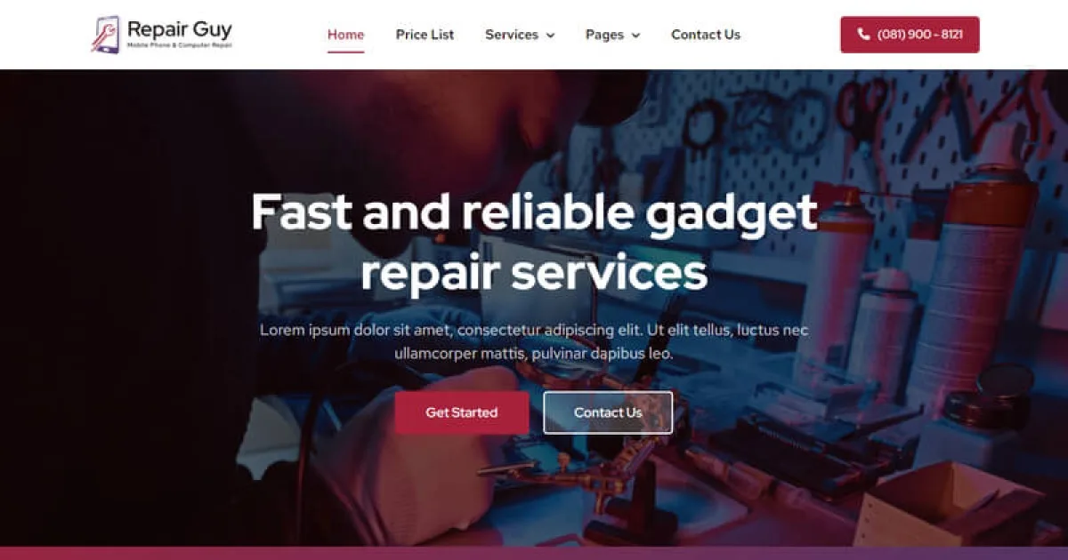Repair Guy | Mobile Phone & Computer Repair Elementor Template Kit