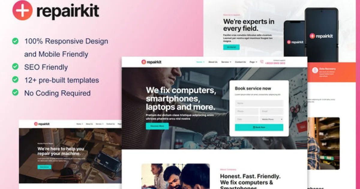 RepairKit – Mobile Phone & Computer Repair Elementor Template Kit
