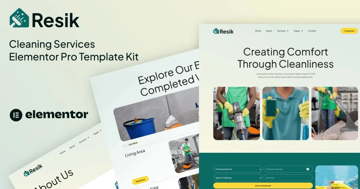 Resik – Cleaning Services Elementor Pro Template Kit
