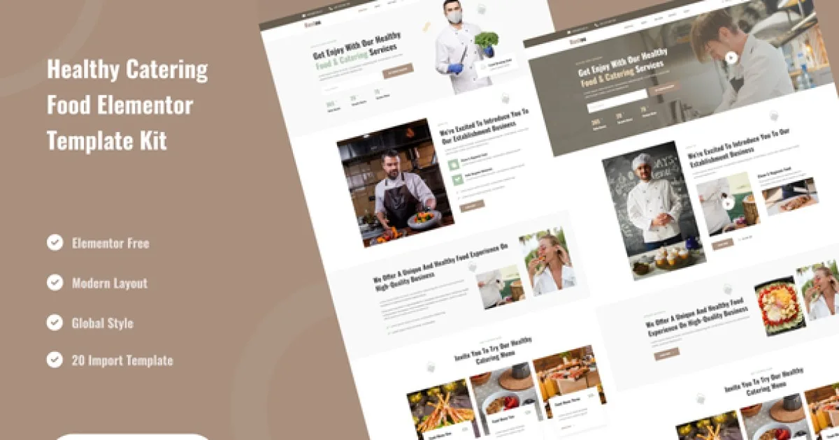 Restou – Healthy Catering Food Services Elementor Template Kit