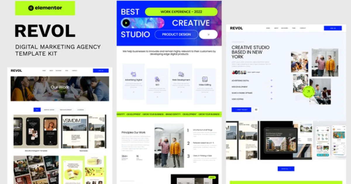Revol – Digital Marketing Agency Elementor Template Kit