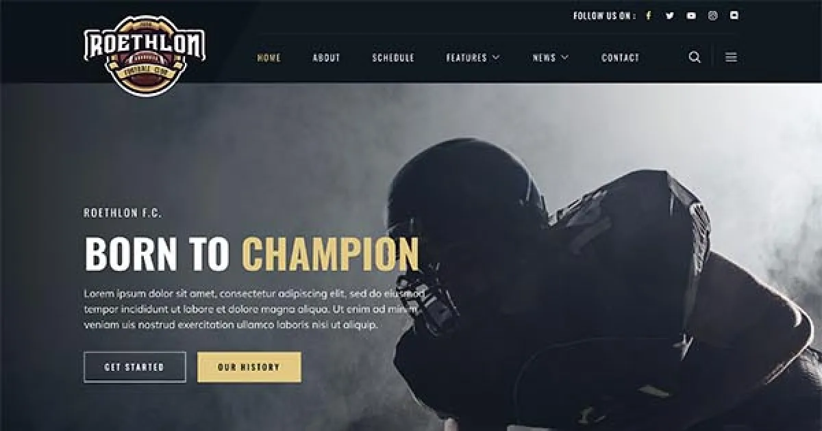 Roethlon – American Football & NFL Elementor Template Kit